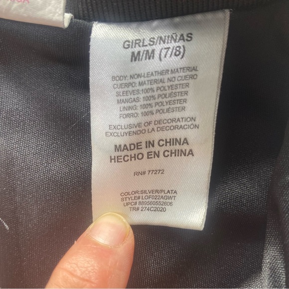 LOL Silver and Black Star Jacket Size 7/8 - Picture 5 of 10